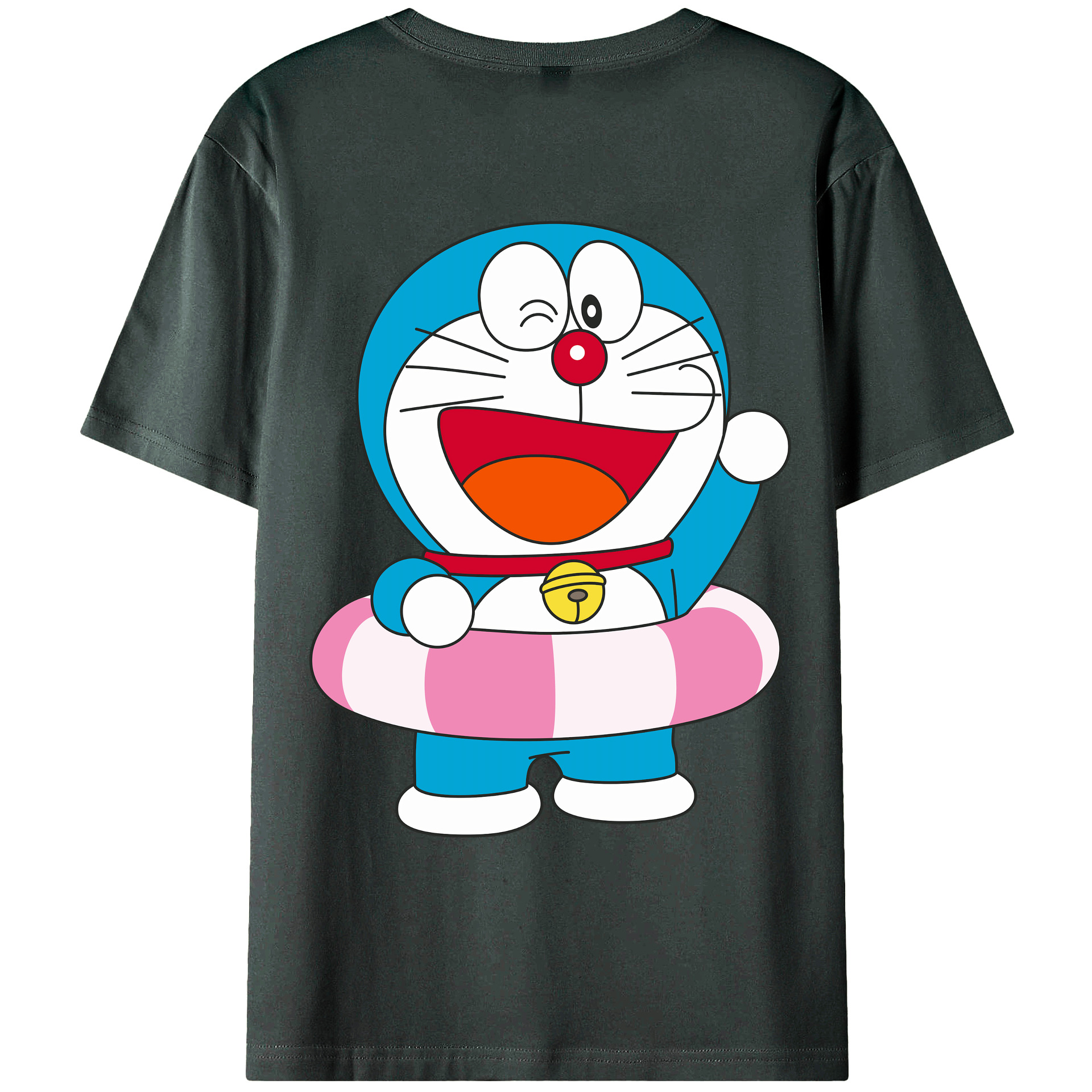 （画像用） ドラえもん Doraemon 綿100％ メンズ半袖Tシャツ（バックプリント） 通気性